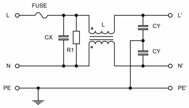 circuito tipico filtro modular