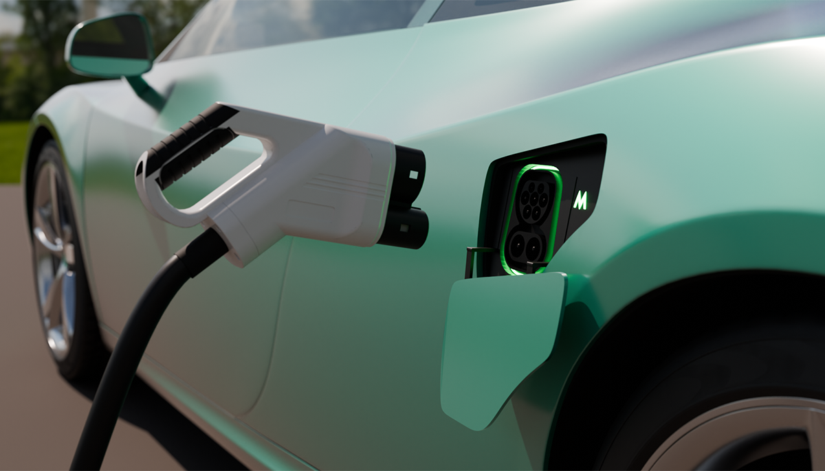 illuminated led electric vehicle charging port