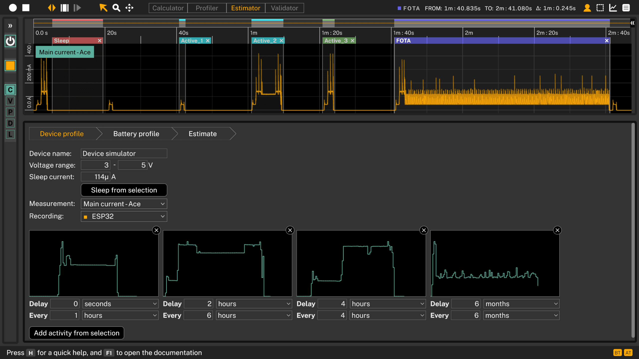 Capturar un load profile real