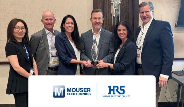 Mouser nombrado Distribuidor Global de Servicio Excelente del Año 2025 por Hirose Electric por cuarto año consecutivo Mouser nombrado Distribuidor Global de Servicio Excelente del Año 2025 por Hirose Electric por cuarto año consecutivo