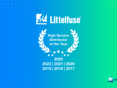 Mouser recibe el premio al Distribuidor global de alto servicio del año 2025 de Littelfuse por su rendimiento excepcional