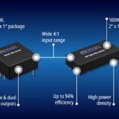 Los nuevos convertidores de CC/CC de 50 W y 100 W combinan una alta densidad de potencia con un rango de entrada ultracompacto de 4:1 Los nuevos convertidores de CCCC de 50 W y 100 W combinan una alta densidad de potencia