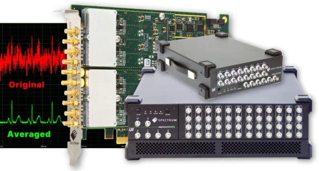El promediado a bordo está disponible para los 52 modelos de digitalizadores de la serie 59xx, ofrecidos en formatos PCIe y Ethernet (LXI) El promediado a bordo está disponible para los 52 modelos de digitalizadores de la serie 59xx, ofrecidos en formatos PCIe y Ethernet (LXI)