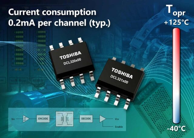 Toshiba lanza aisladores digitales de doble canal y bajo consumo para equipos industriales